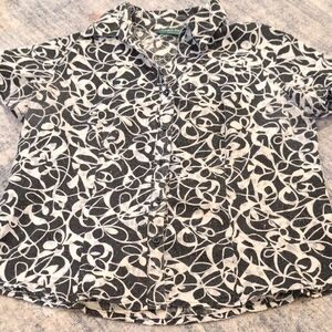 M.STUDIO Kids Swirl Pattern Black and White Shirt